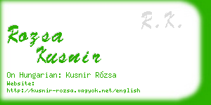 rozsa kusnir business card